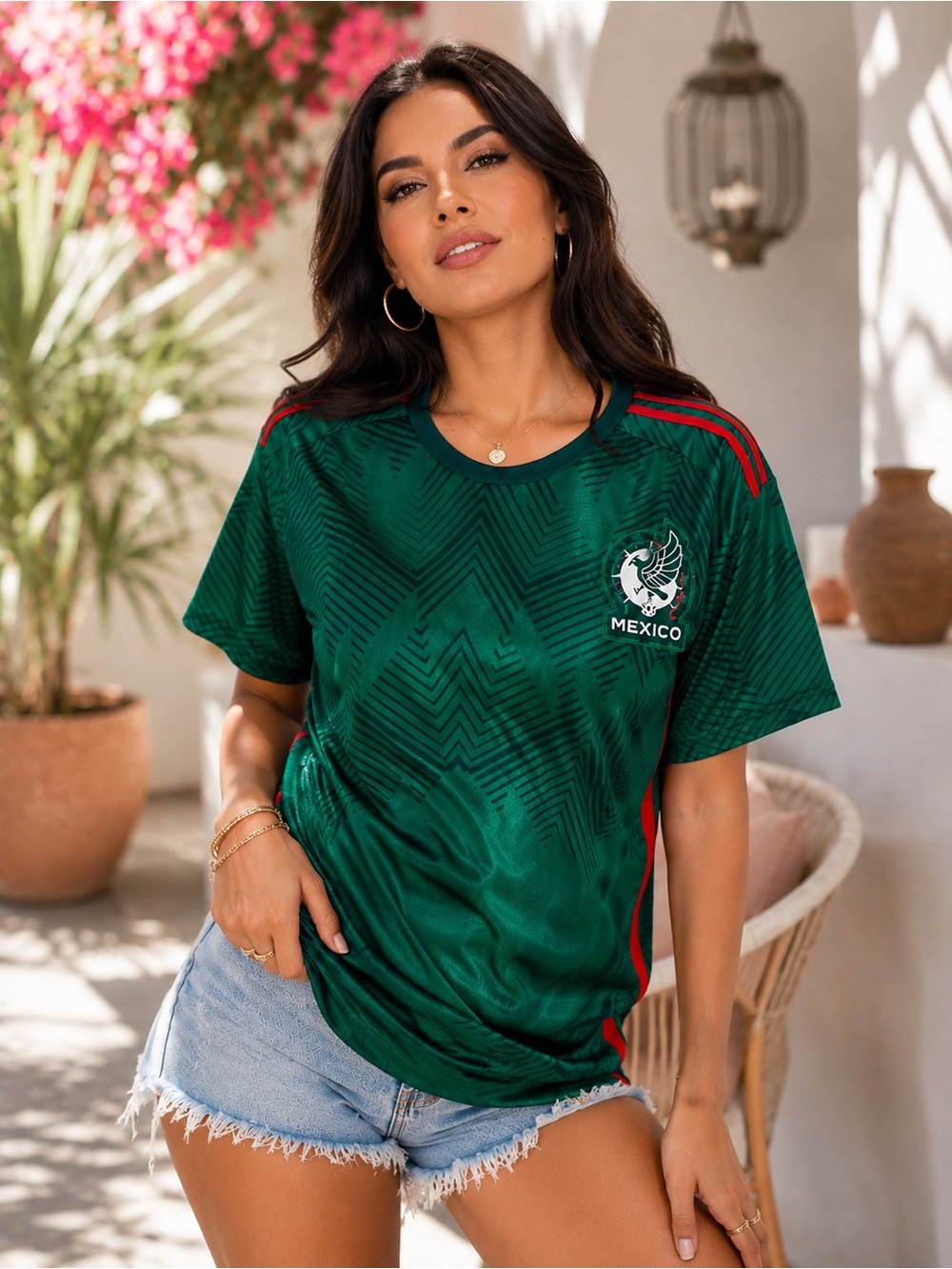 Mexico Green Women's Soccer Jersey - Sporty Short Sleeve Top